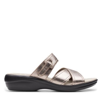 clarks silver sandals