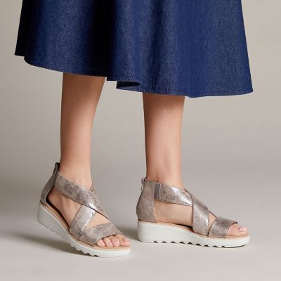 clarks pewter sandals