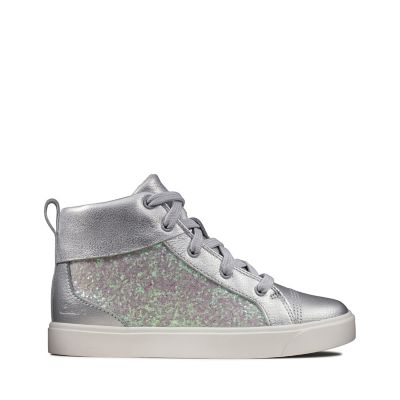 City Oasis Hi Kid Silver Metallic | Clarks