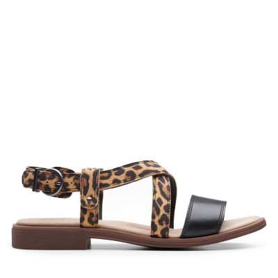 clarks animal print sandals