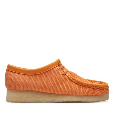 orange clarks wallabees