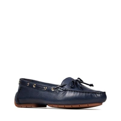 clarks navy wedge shoes