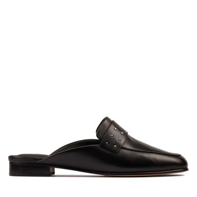 clarks womens black mules