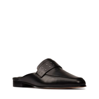 clarks leather mules