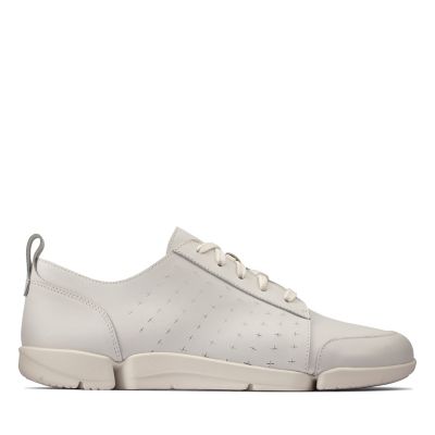 clarks white leather trainers