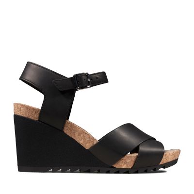 Flex Sun Black Leather- Womens Sandals 
