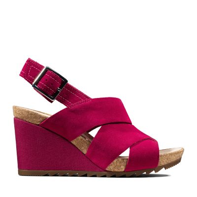 fuchsia wedge shoes