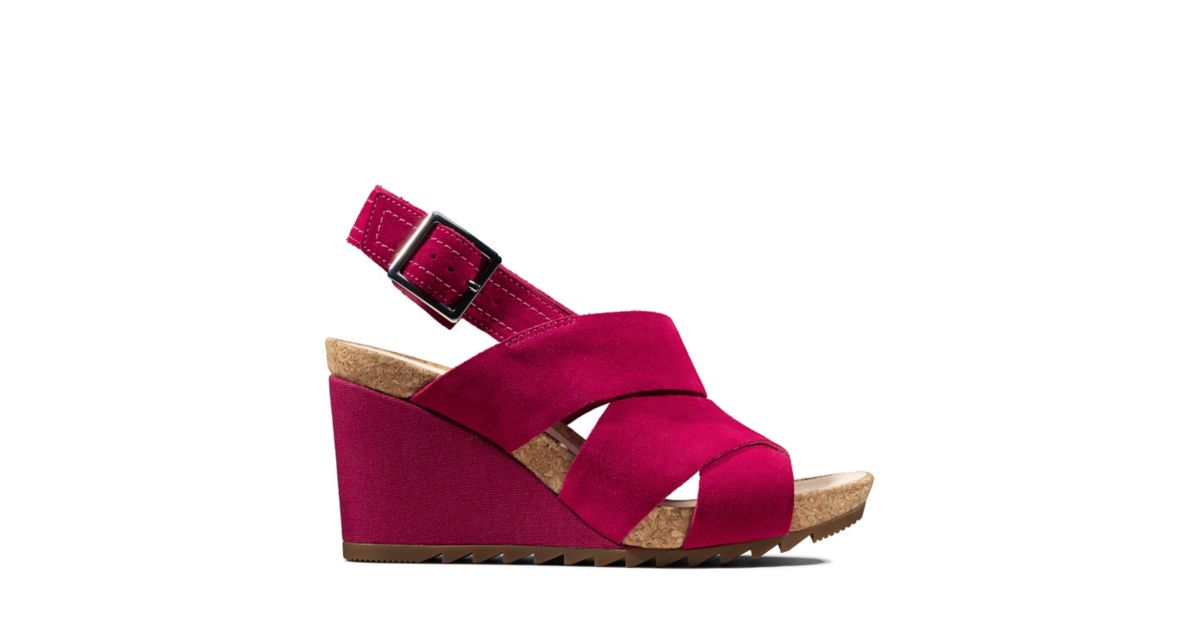 Flex Sand Fuchsia Suede- Womens Sandals-Clarks® Shoes Official Site ...