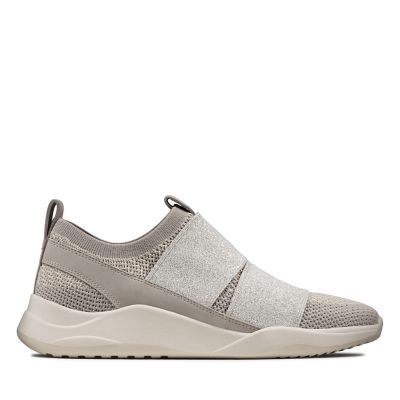 clarks silver trainers