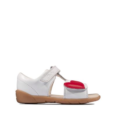 white clark sandals