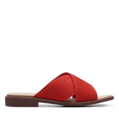 clarks womens red sandals