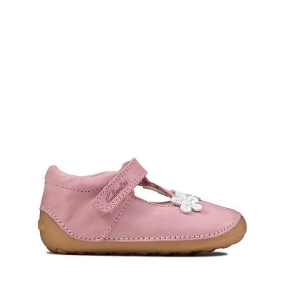 Excursie Cornwall Maak plaats Girls Tiny Sun Toddler Pink Leather Shoes | Clarks