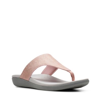 rose gold clarks sandals