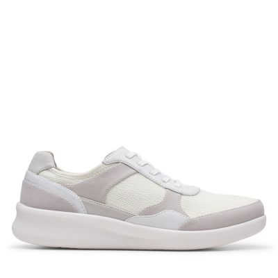 clarks womens white trainers