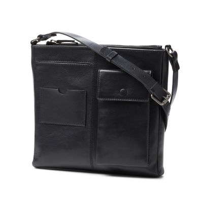 clarks black leather bag