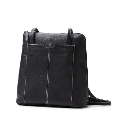 clarks black leather bag