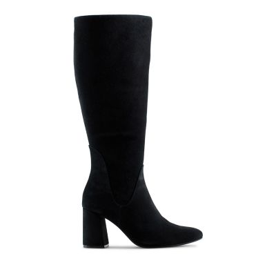 clarks womens long black boots