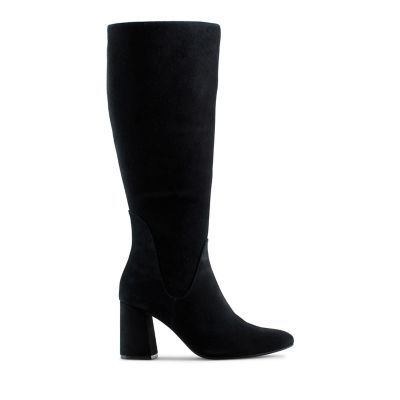 clarks black long boots