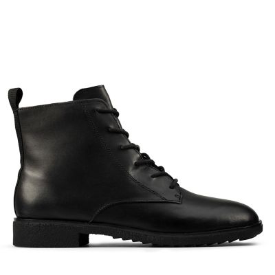 clarks black leather boots