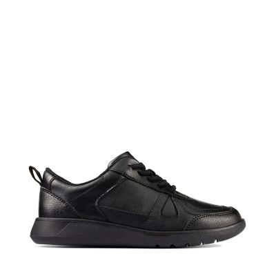 clarks boys black shoes