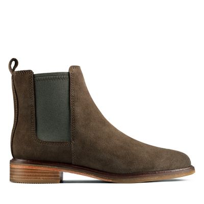 clarks grey leather boots