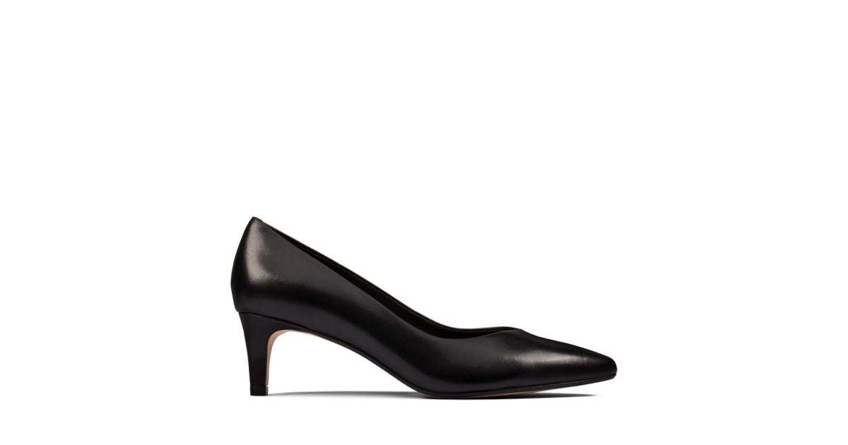 clarks black leather court shoes