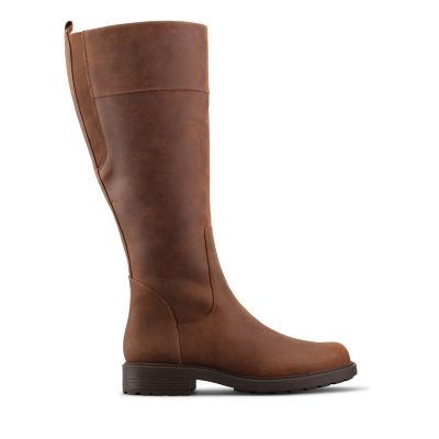 clarks tan leather knee high boots