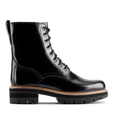 black leather clarks boots