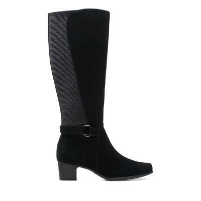 clarks ladies black suede boots