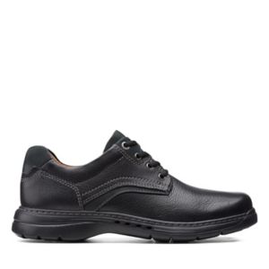 Clarks Men's Hinman Plain Black Leather Casual Shoes 26127741 