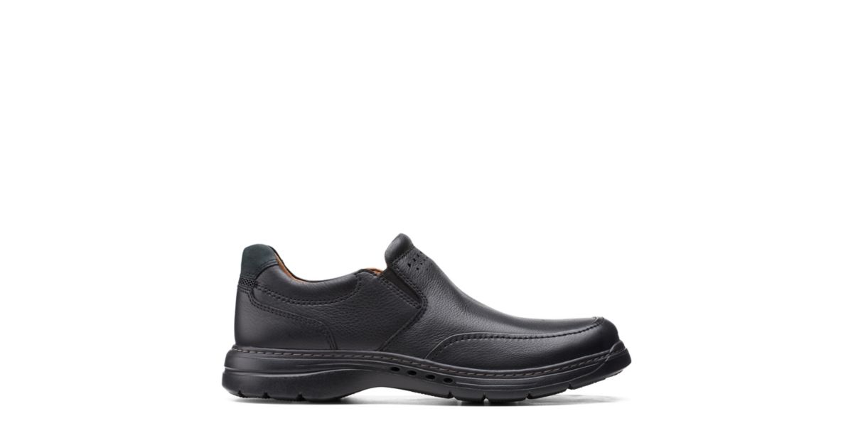 Un Brawley Step Black Leather Clarks® Shoes Official Site | Clarks