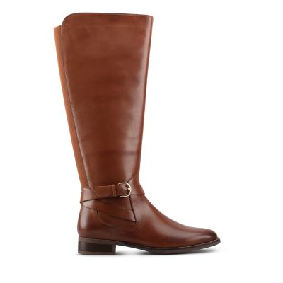 clarks tan knee high boots