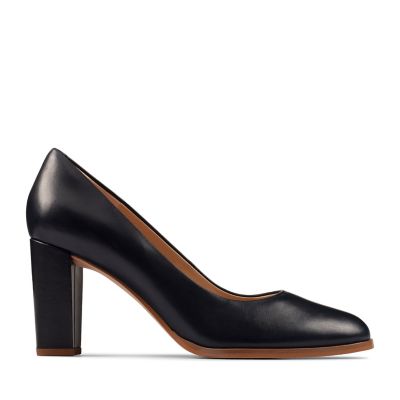 clarks black court shoes