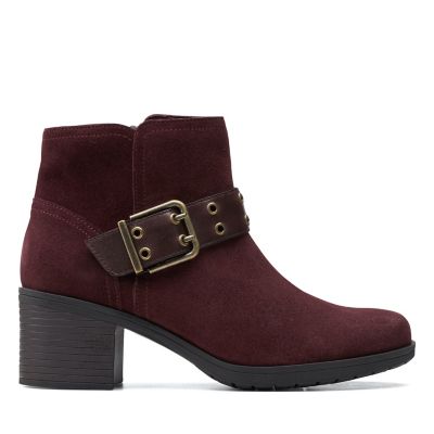 clarks burgundy ankle boots