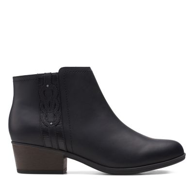 clarks black booties