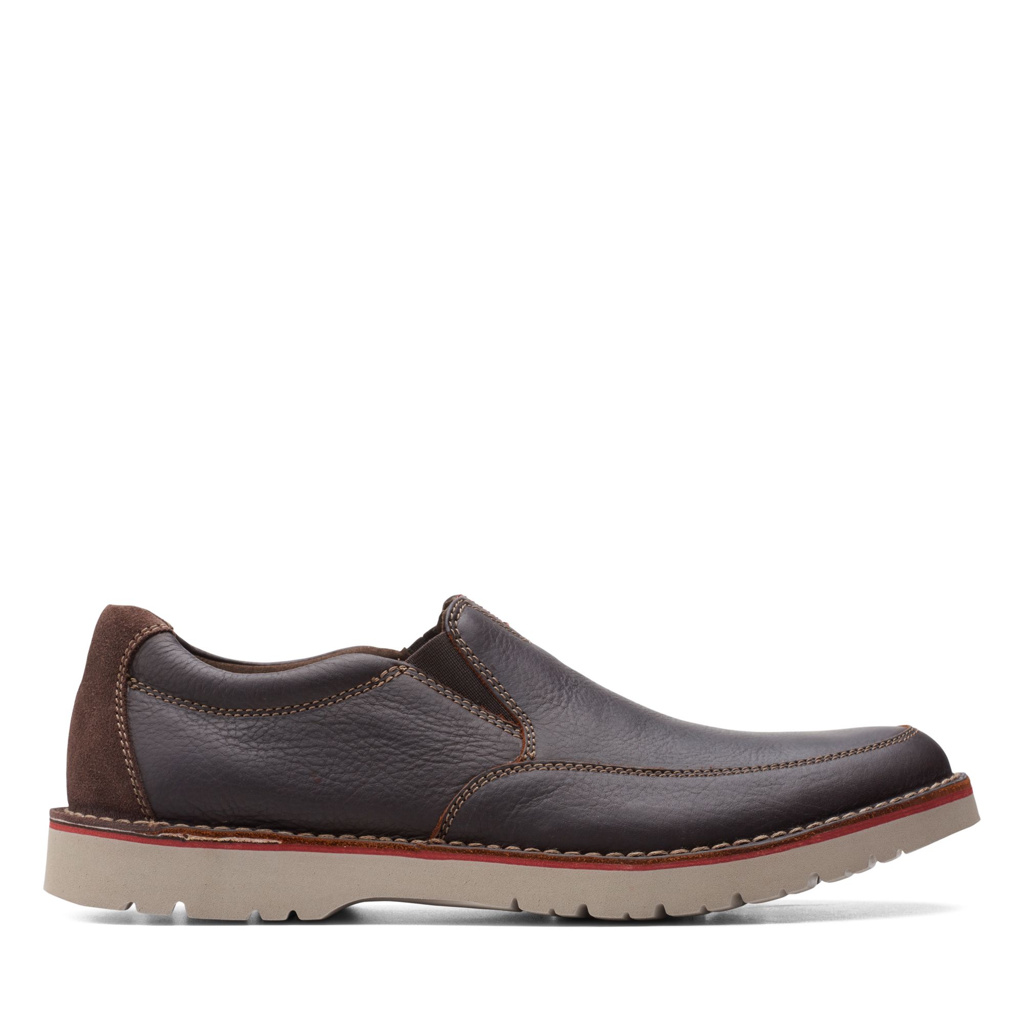Clarks Mens Vargo Step Brown Leather Slip On Dress Casual Shoes | eBay