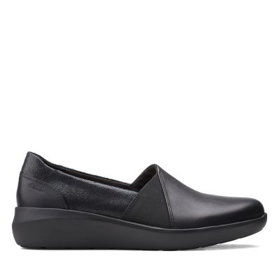 clarks black brogues womens