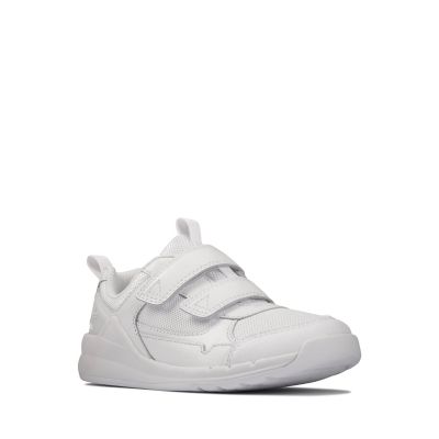 clarks white trainers child