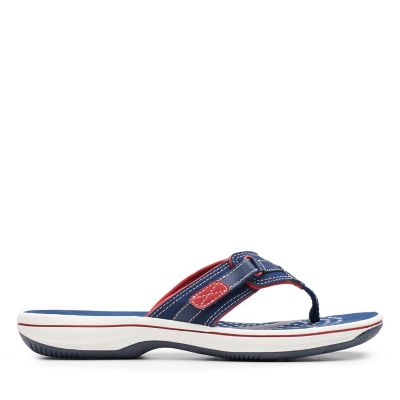 clarks navy blue flip flops