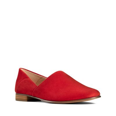 clarks red flats