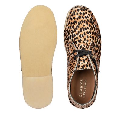 clarks desert boots leopard print