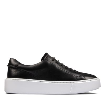 black leather slip on trainers womens