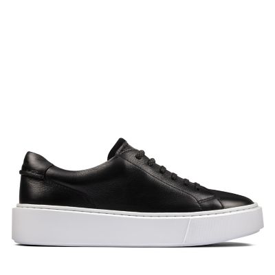 black trainers leather womens