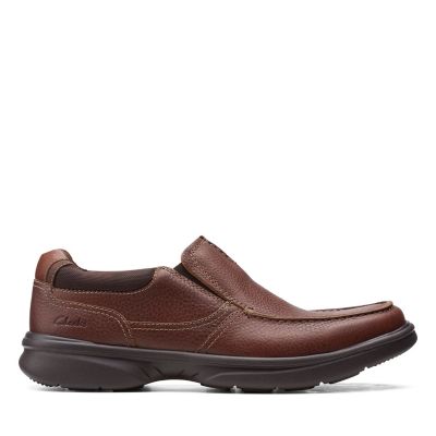 brown leather slip on shoes