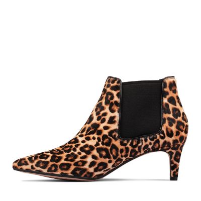 clarks leopard booties