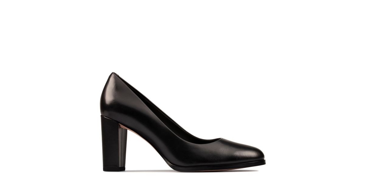 Kaylin Cara 2 Black Leather- Womens Heels- Clarks® Shoes Official Site ...