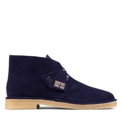 purple clarks desert boots