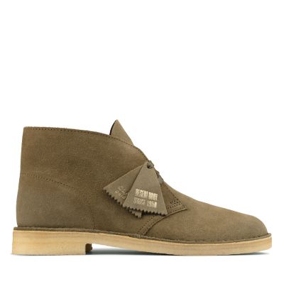 olive suede clarks