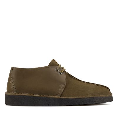 olive green clarks wallabees