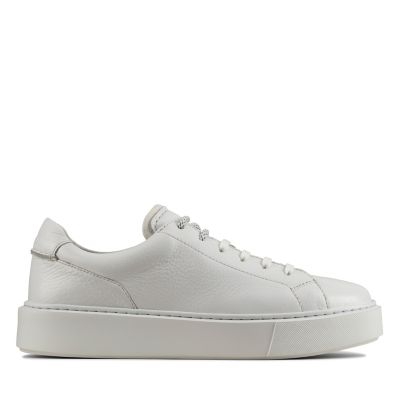 clarks white leather sneakers